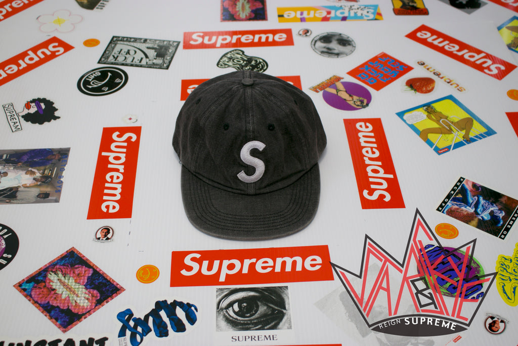 Supreme Washed Denim S Logo 6-Panel SS17 Black