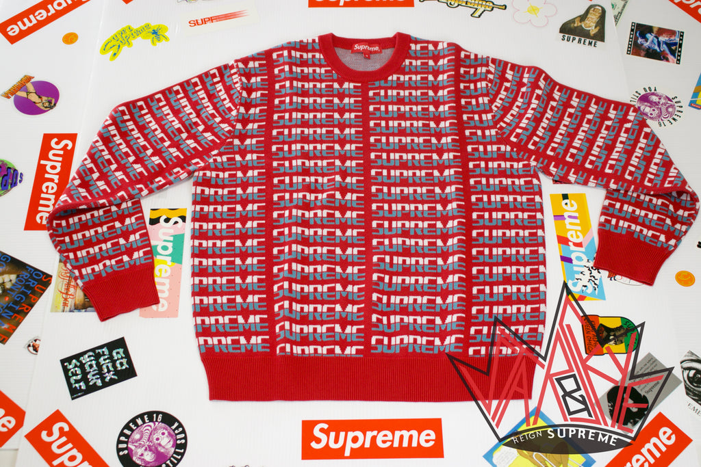 Supreme Repeat Sweater FW17 Red – Star & Skye Apparel