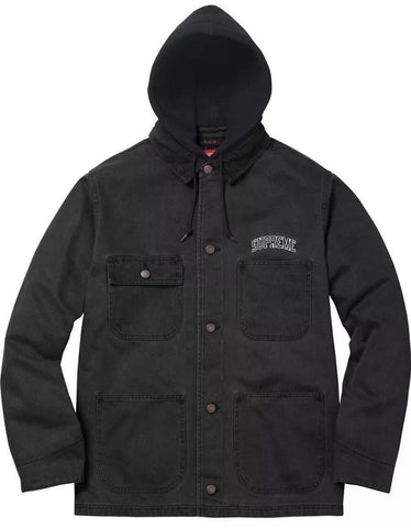 Supreme Hooded Chore Coat FW17 Black