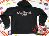 Supreme Brush Logo Hooded Sweatshirt FW17 Black