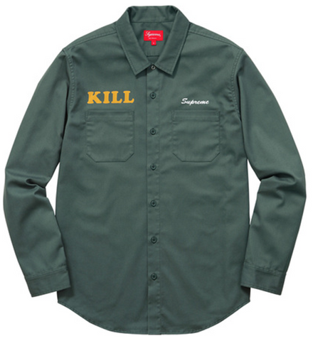 Supreme Kill Work Shirt SS16 Green