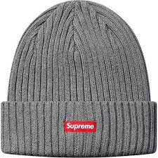 Supreme Ribbed Beanie FW15 Charcoal