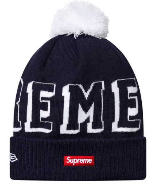 Supreme New Era Banner Beanie FW15 Navy – Star & Skye Apparel