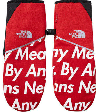 Supreme The North Face By Any Means Runners Gloves FW15 Red