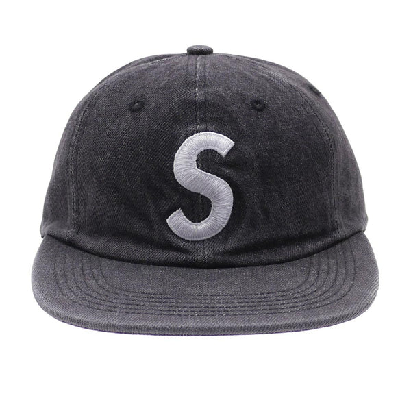 Supreme Washed Denim S Logo 6-Panel SS17 Black